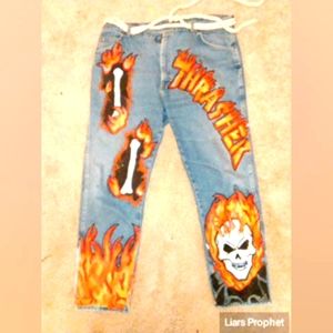 Hand painted Denim Jeans